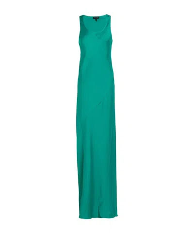 Rag & Bone Sleeveless Solidcolor Satin Dress In Green