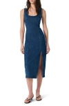 Rag & Bone Flexi Athena Denim Midi Dress In Blue