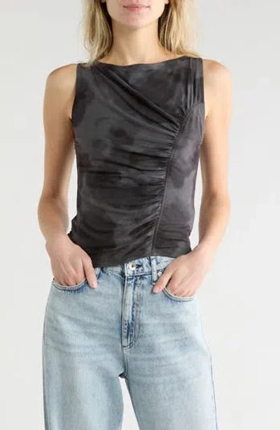 Rag & Bone Sliced Mesh Tank In Black