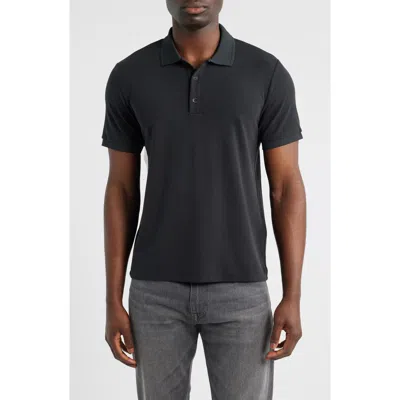 Rag & Bone Slim Fit Tech Piqué Polo In Black