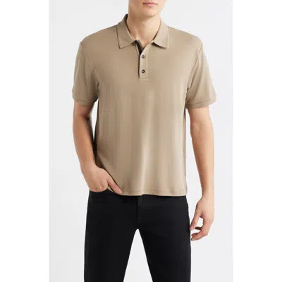 Rag & Bone Slim Fit Tech Piqué Polo In Brown