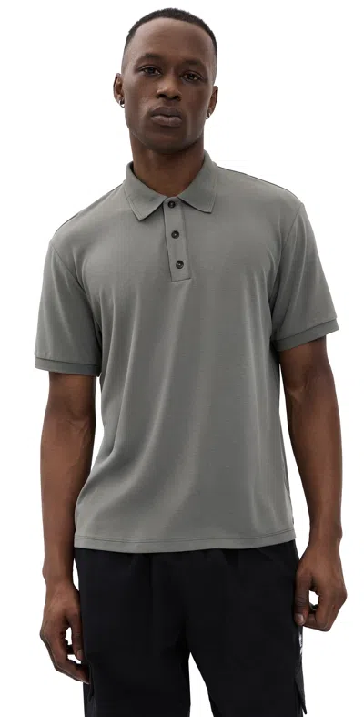 Rag & Bone Slim Polo In Tech Pique Gmst In Gray
