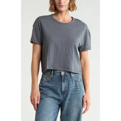 Rag & Bone Slub Cotton Boxy T-shirt In Gray
