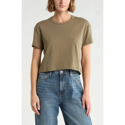 Rag & Bone Slub Cotton Boxy T-shirt In Green