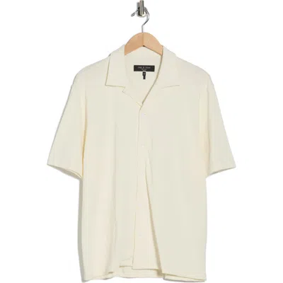 Rag & Bone Slub Cotton Camp Shirt In Neutral