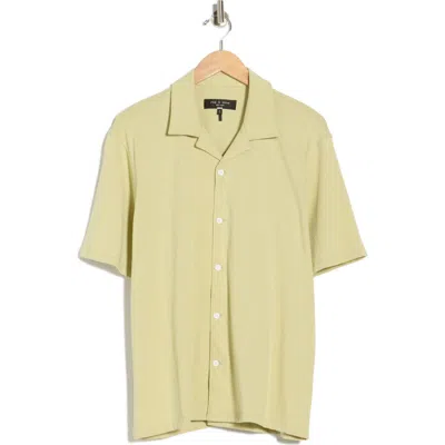 Rag & Bone Slub Cotton Camp Shirt In Yellow