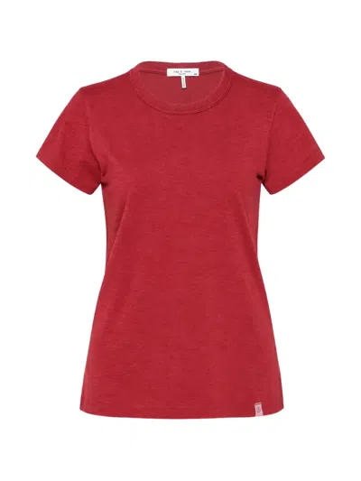 Rag & Bone Slub Cotton T-shirt In Red