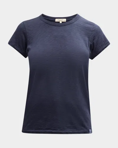 Rag & Bone Slub Crewneck Tee In Blue