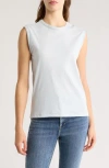 Rag & Bone Juliet Ruched Sleeveless Cotton T-shirt In Neutral