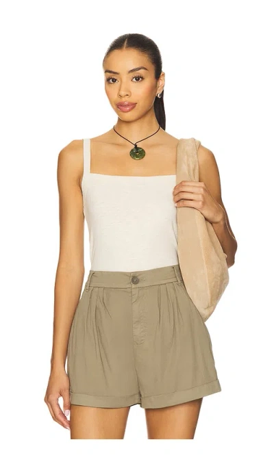 Rag & Bone Slub Square Neck Tank Top In White