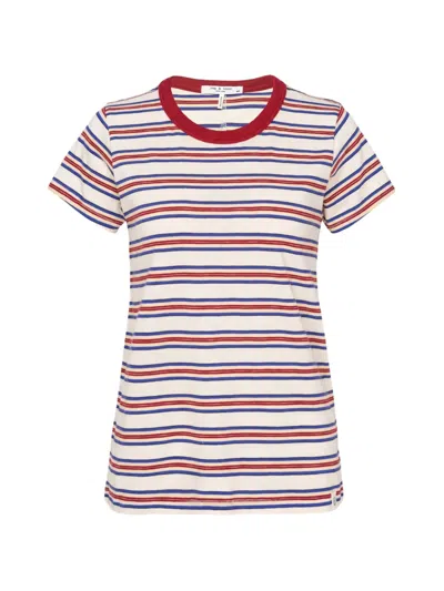 Rag & Bone Slub Striped T-shirt In Multi