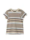 Rag & Bone Slub Striped-pattern T-shirt In Multi