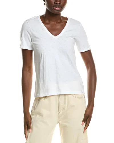 Rag & Bone Slub V-neck T-shirt In White