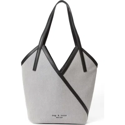 Rag & Bone Small Alix Leather Trim Canvas Carryall Tote In Black