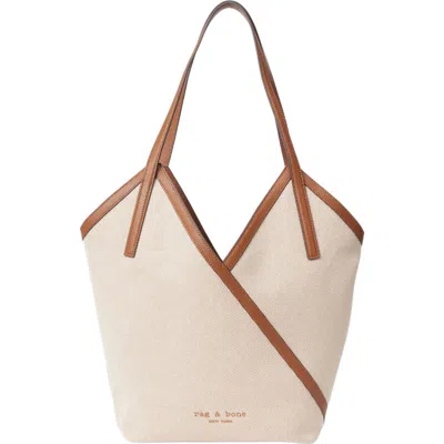 Rag & Bone Small Alix Leather Trim Canvas Carryall Tote In Brown