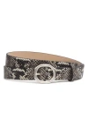 Rag & Bone Small Audrey Snake Embossed Leather Belt In Gray