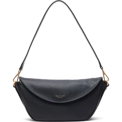 Rag & Bone Small Gramercy Flap Leather Shoulder Bag In Black
