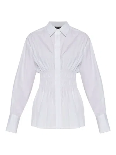 Rag & Bone Smocked-waist Button-down Shirt In White