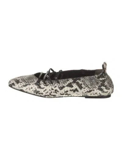 Pre-owned Rag & Bone Snakeskin Animal Print Ballet Flats In Gray