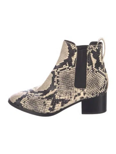 Pre-owned Rag & Bone Snakeskin Animal Print Chelsea Boots In Neutrals