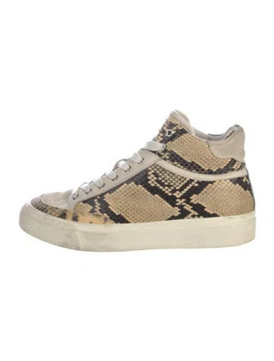 Pre-owned Rag & Bone Snakeskin Animal Print Sneakers In Neutral