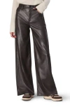 Rag & Bone Sofie High Waist Faux Leather Wide Leg Pants In Brown