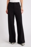 Rag & Bone Sofie High Waist Wide Leg Ponte Knit Pants In Black