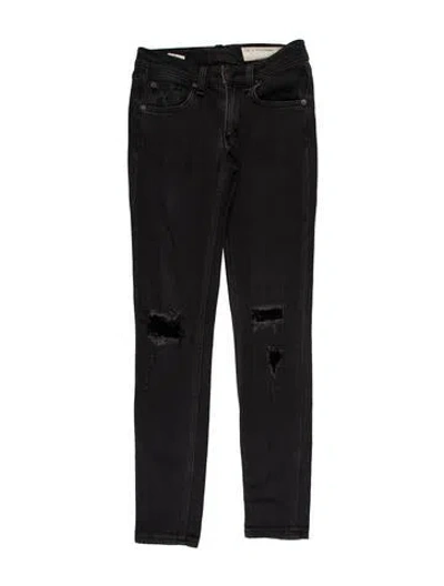 Pre-owned Rag & Bone Soft Rock Wholes Skinny Leg Jeans In Gray