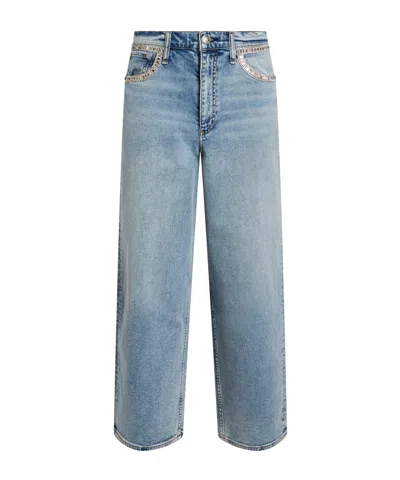 Rag & Bone Solid Color Denim Trousers In Blue