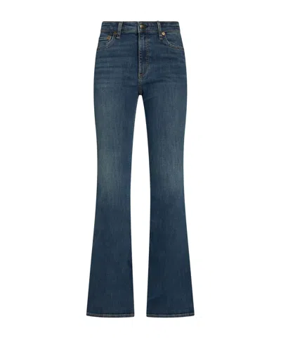 Rag & Bone Solid Color Denim Trousers In Blue