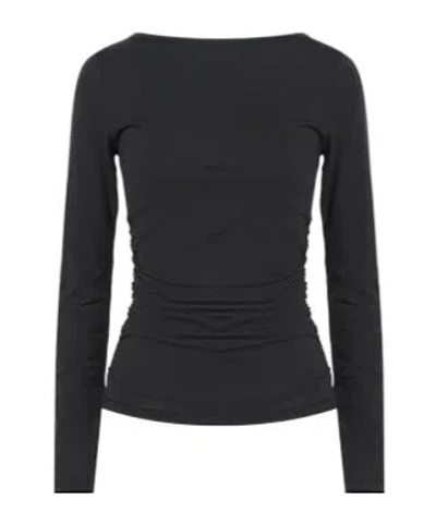 Rag & Bone Solid Color Long Sleeve Top In Black