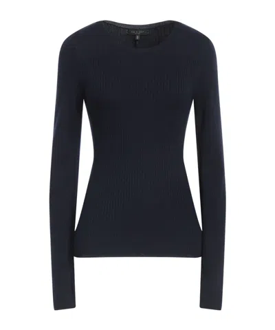 Rag & Bone Solid Color Long-sleeve Knit Top In Black
