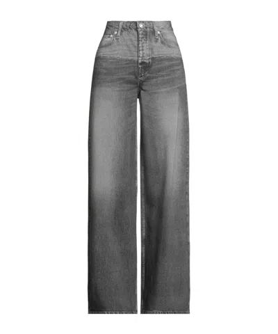 Rag & Bone Solid Color Loose Straight Leg Pants In Gray