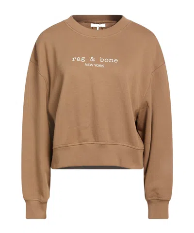Rag & Bone Solid Color Printed Sweatshirt In Brown