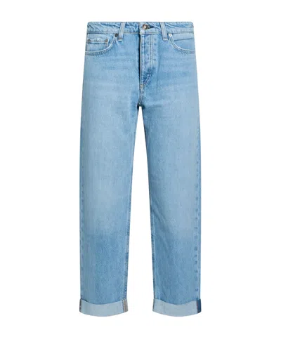 Rag & Bone Solid Color Straight-leg Trousers In Blue