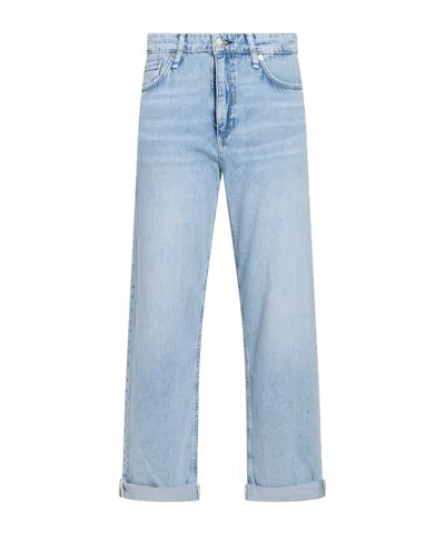 Rag & Bone Solid Color Straight-leg Trousers In Blue