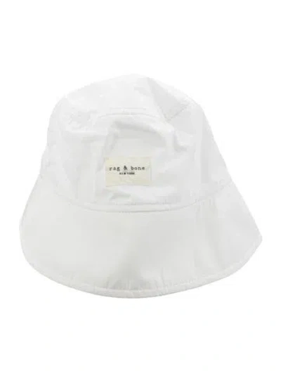 Pre-owned Rag & Bone Solid Nylon Bucket Hat  W/tags In White