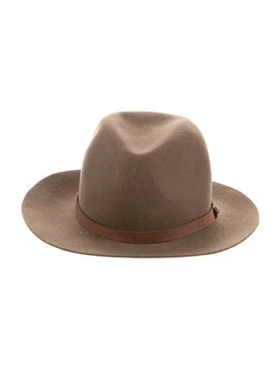 Pre-owned Rag & Bone Solid Wide Brim Fedora In Brown