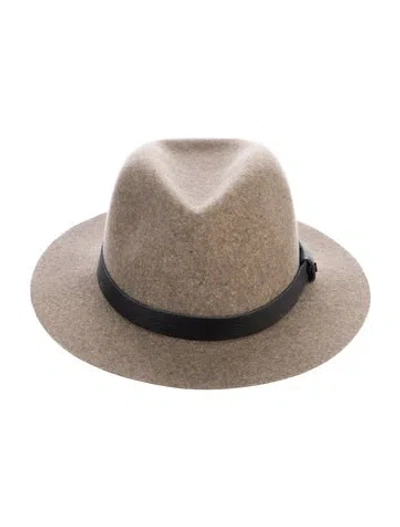 Pre-owned Rag & Bone Solid Wool Fedora In Neutral