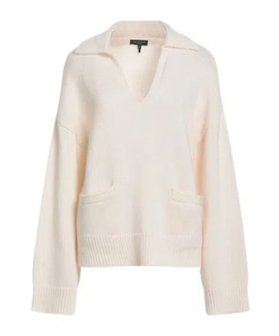 Rag & Bone Solid Wool Knit Sweater In Neutral