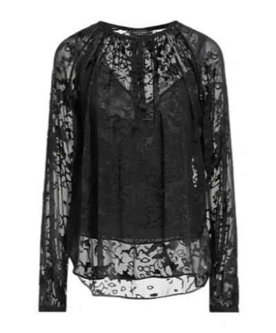 Rag & Bone Solid-color Georgette Top In Black