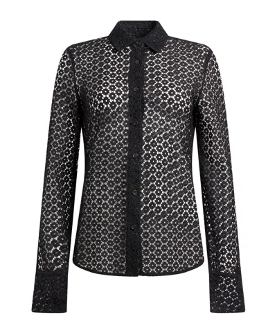Rag & Bone Solidcolor Lace Shirt In Black