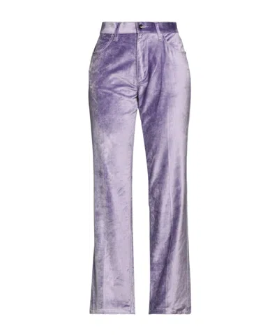 Rag & Bone Solid-colored Velvet Trousers In Purple