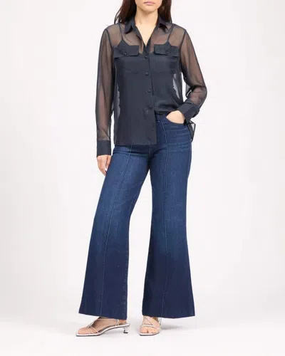 Rag & Bone Sonica Organza Shirt In Blue