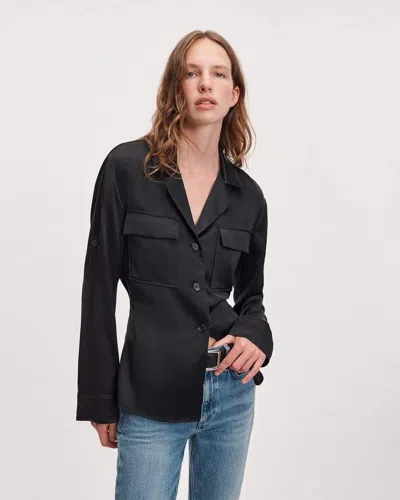 Rag & Bone Sonny Silk Blouse In Black