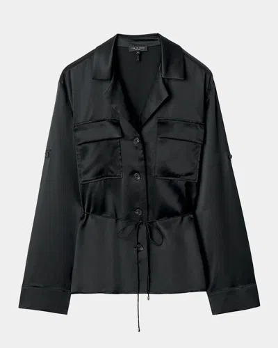 Rag & Bone Sonny Silk Blouse In Black