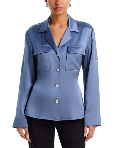 Rag & Bone Sonny Silk Notch Collar Blouse In Multi