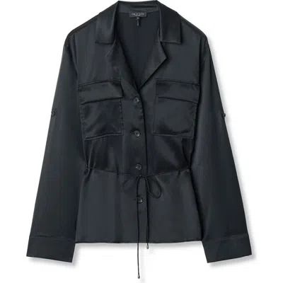 Rag & Bone Sonny Silk Shirt In Blue