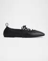 Rag & Bone Sophia Lace-up Leather Ballerina Flats In Black