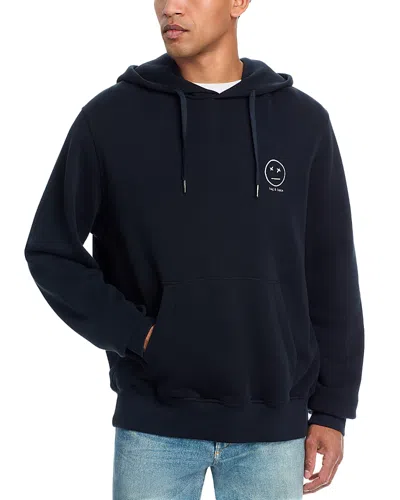 Rag & Bone Sour Face Embroidered Drawstring Hoodie In Black
